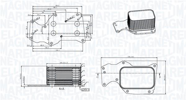 Radiateur d'huile moteur (Refroidisseur d'huile moteur) MAGNETI MARELLI ref. 350300004400