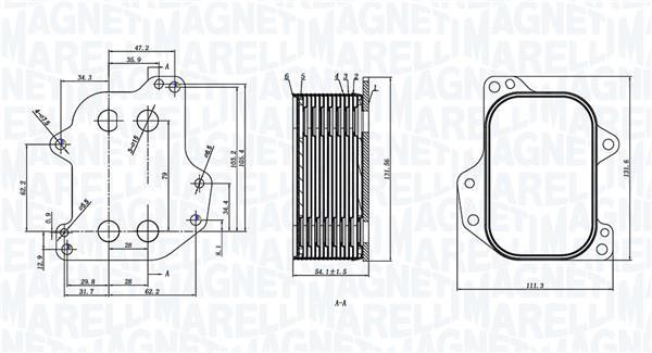 Radiateur d'huile moteur (Refroidisseur d'huile moteur) MAGNETI MARELLI ref. 350300005700