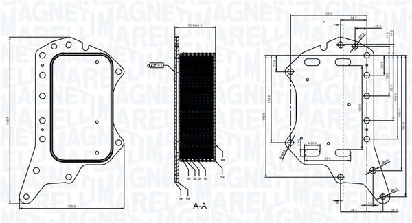 Radiateur d'huile moteur (Refroidisseur d'huile moteur) MAGNETI MARELLI ref. 350300005900