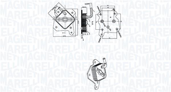 Radiateur d'huile moteur (Refroidisseur d'huile moteur) MAGNETI MARELLI ref. 350300006100