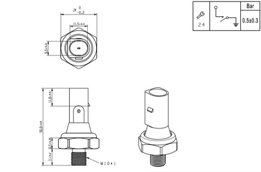 Capteur, pression d'huile (Capteur pression d'huile) MAGNETI MARELLI ref. 510050010500