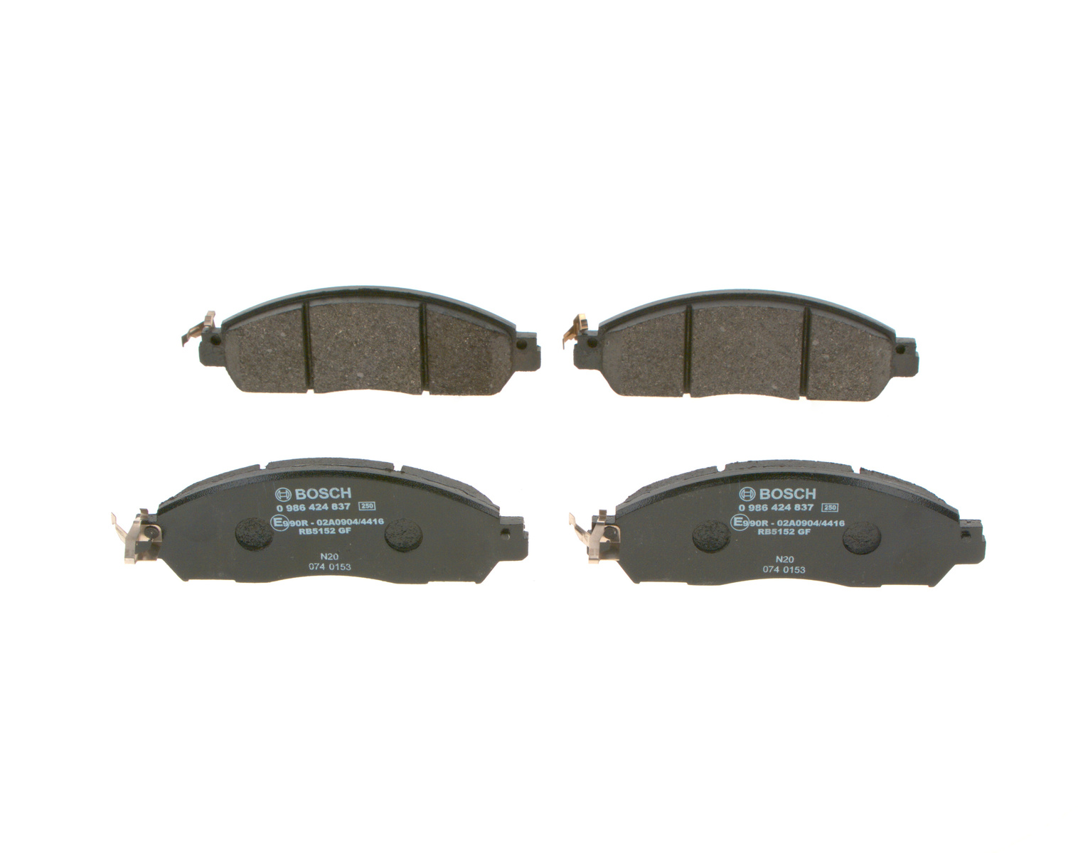 Jeu de 4 plaquettes de frein BOSCH ref. 0 986 424 837