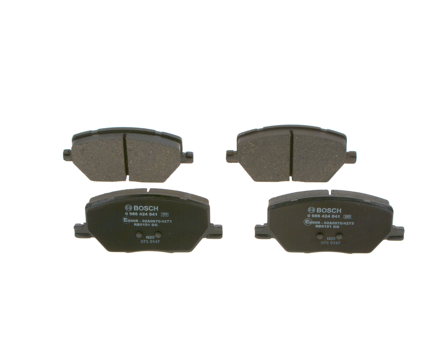 Jeu de 4 plaquettes de frein BOSCH ref. 0 986 424 841