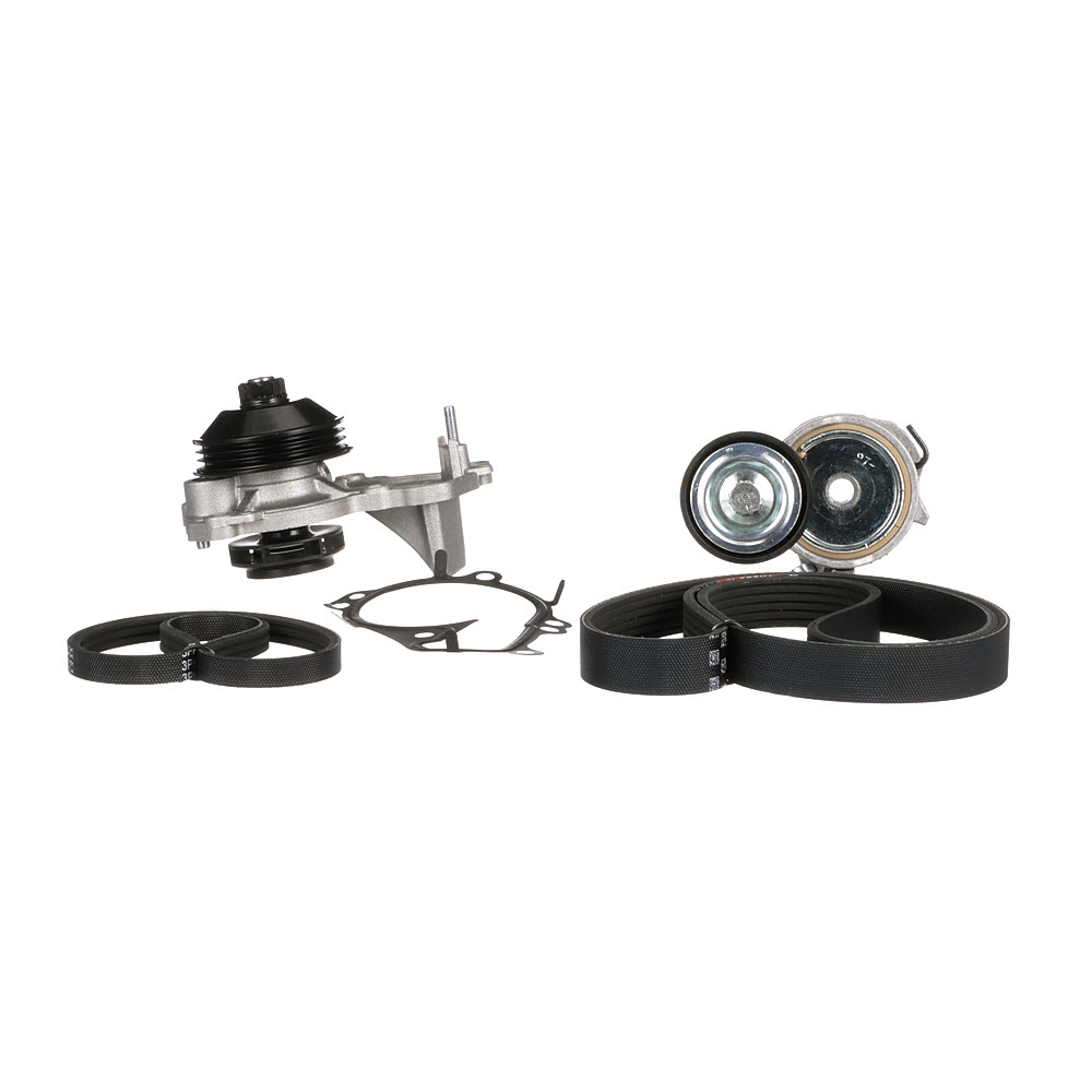 Pompe à eau+Jeu de courroie trapézoïdale à nervures (Pompe à eau et courroie accessoires) GATES KP136PK1070
