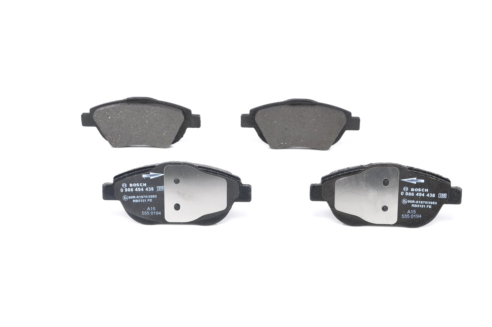 Jeu de 4 plaquettes de frein BOSCH ref. 0 986 494 438