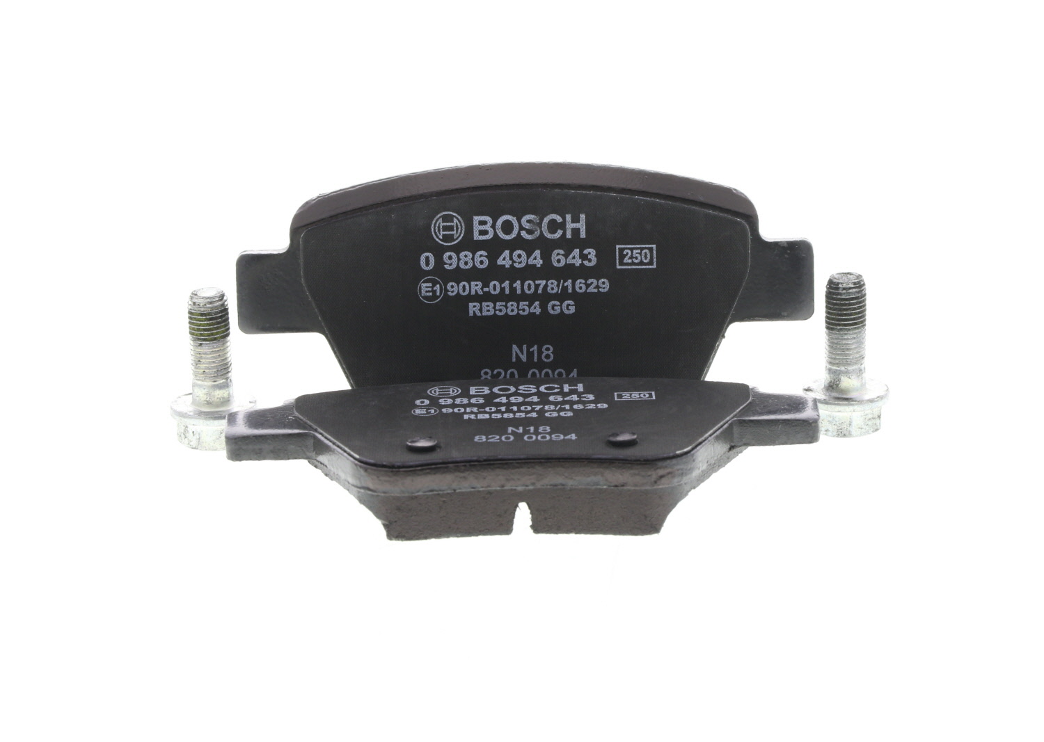 Jeu de 4 plaquettes de frein BOSCH 0 986 494 643