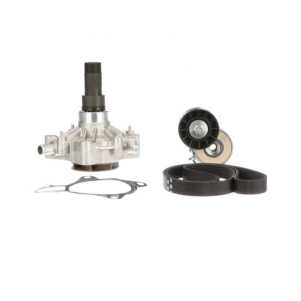 Pompe à eau+Jeu de courroie trapézoïdale à nervures (Pompe à eau et courroie accessoires) GATES KP56PK1218