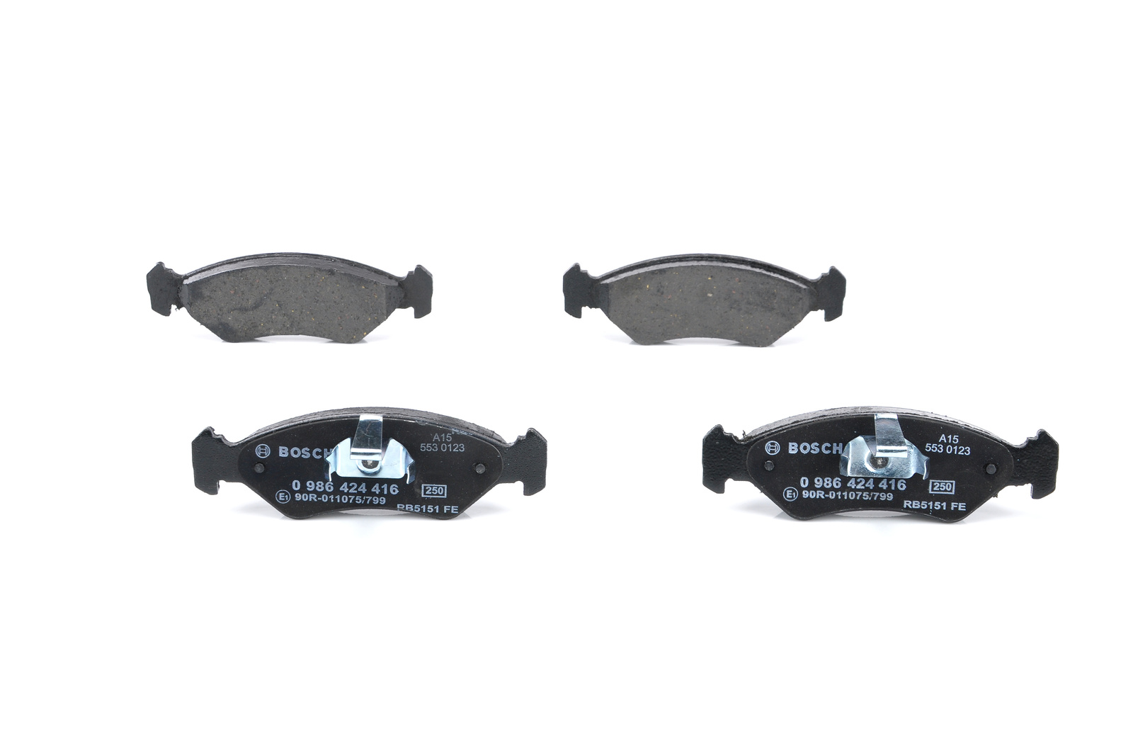Jeu de 4 plaquettes de frein BOSCH ref. 0 986 424 416