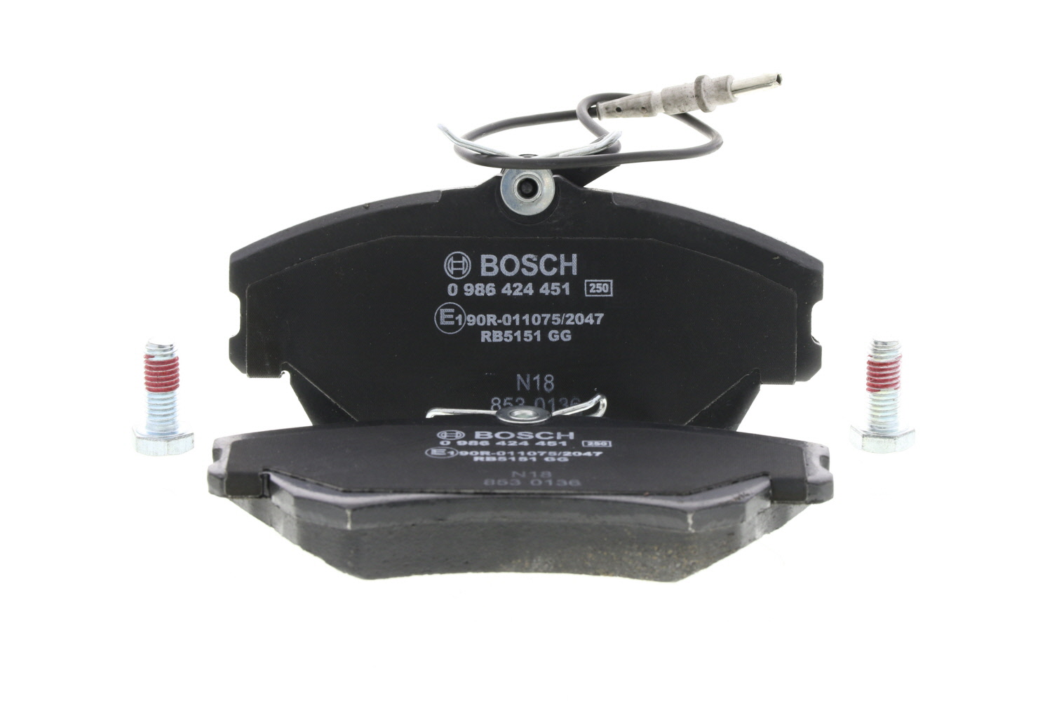 Jeu de 4 plaquettes de frein BOSCH 0 986 424 451