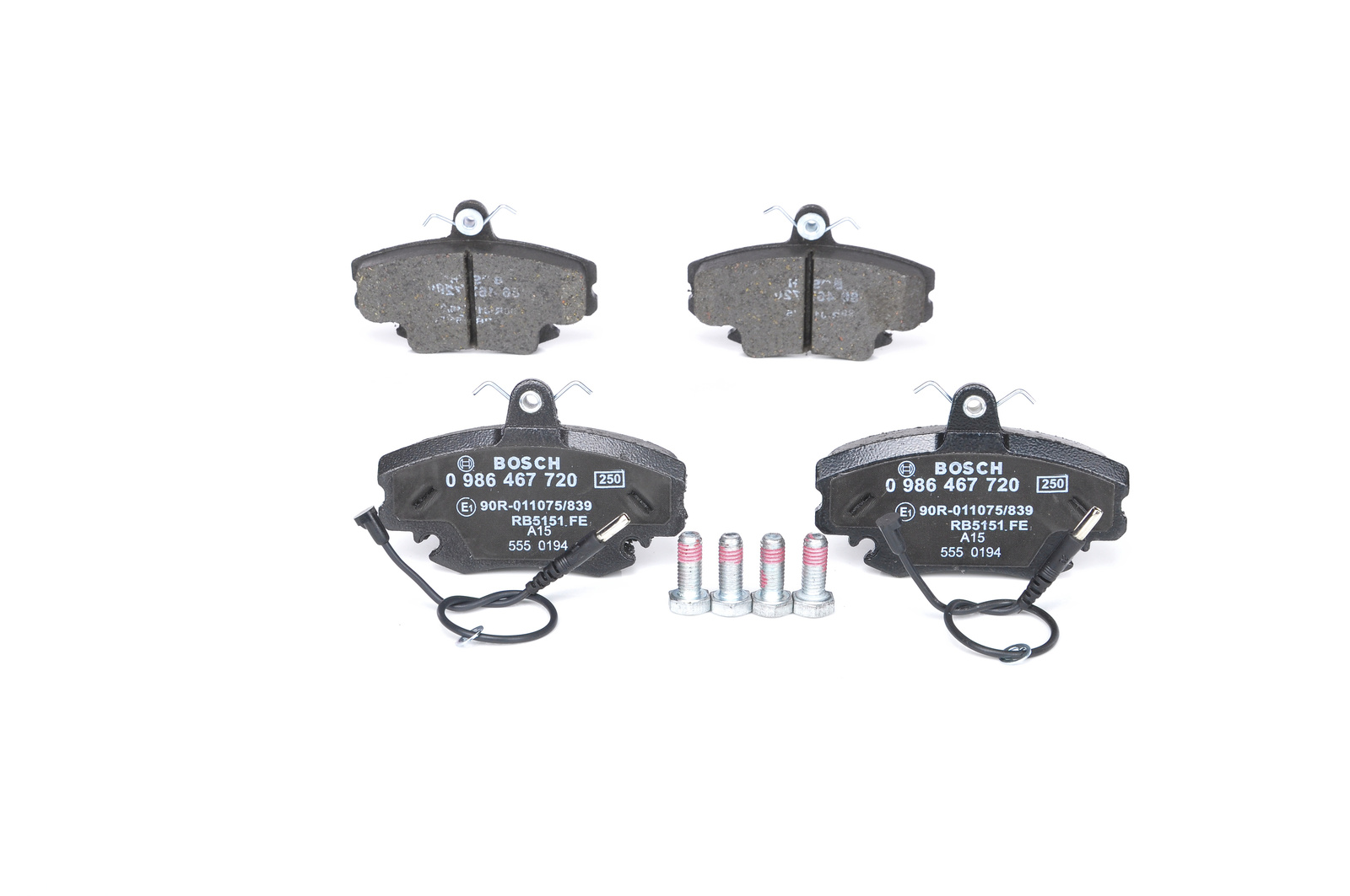 Jeu de 4 plaquettes de frein BOSCH ref. 0 986 467 720