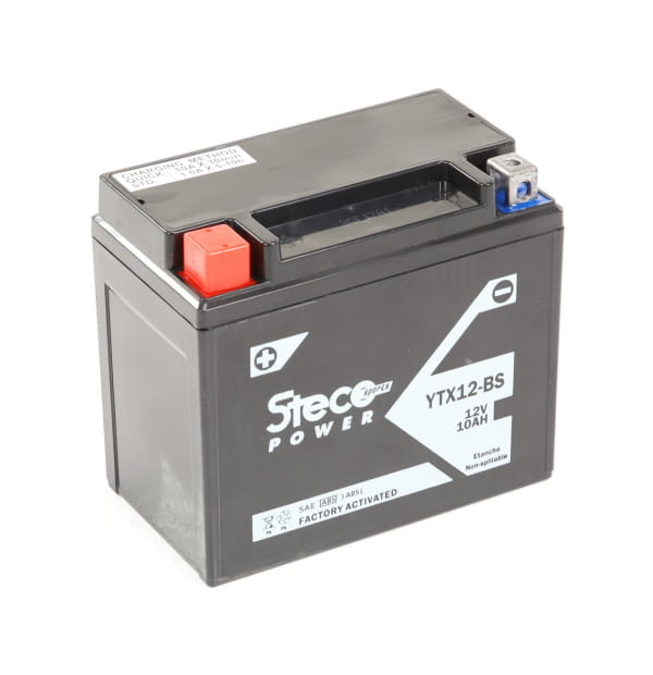 Batterie moto pas cher STECO 12V borne + à gauche