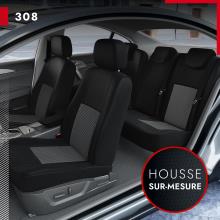 Peugeot 308, Housse siège auto, kit complet, gris