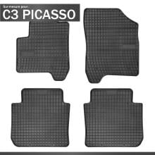 M MOTOS Tapis de sol caoutchouc pour Citroen C3 Picasso 2008-2017 Améliorez  Votre Confort de Voyage avec Le tapis noir antidérapant Auto 3D- tapis