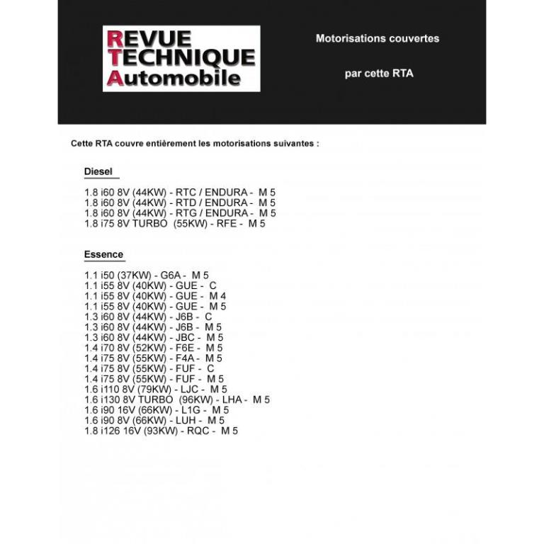 Revue technique auto (Rta) ETAI RTA 512.6 FORD FIESTA ESSENCE-DIESEL (89/96) - ref. 11575
