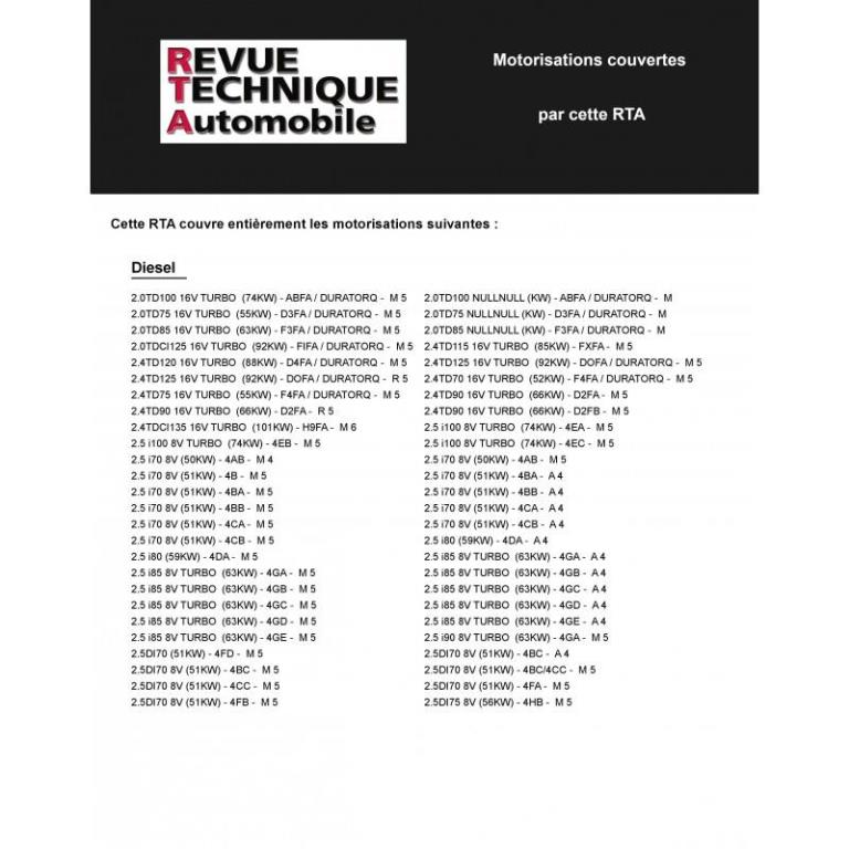 Revue technique auto (Rta) ETAI RTA 148.3 FORD TRANSIT DIESEL (86-94) - ref. 11740