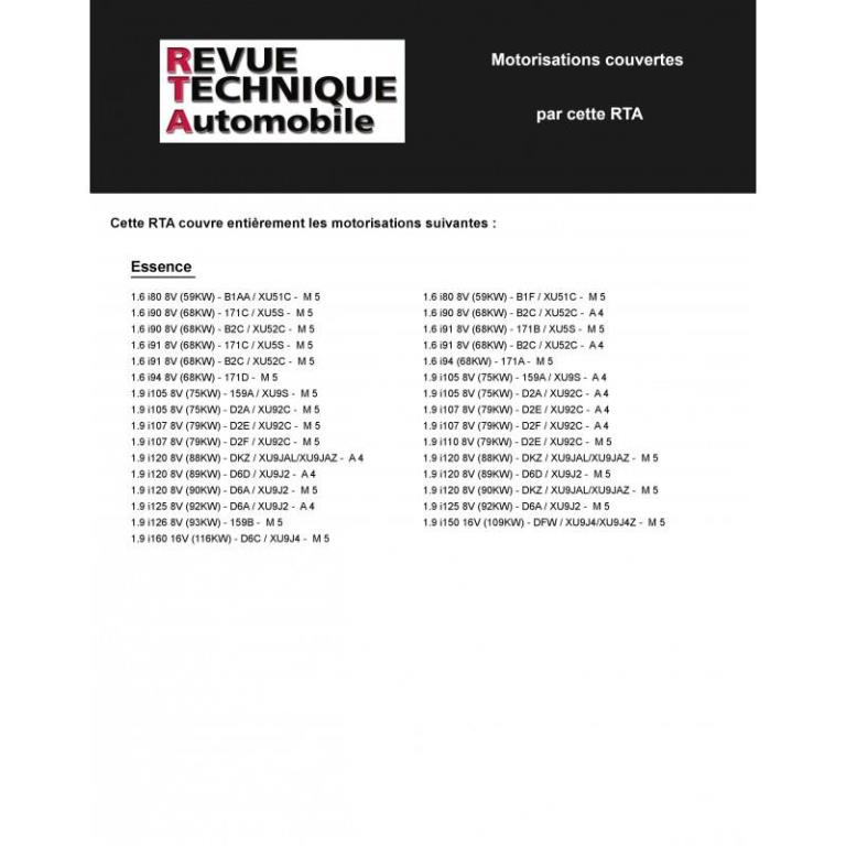 Revue technique auto (Rta) ETAI RTA 702.3 CITROEN BX 15-16-19 (82-94) - ref. 12205