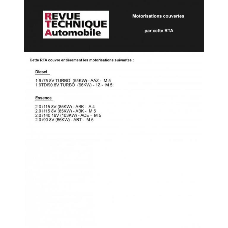 Revue technique auto (Rta) ETAI RTA 556.2 AUDI 80 4 CYL. ESS. & DIESEL (92-94) - ref. 13521