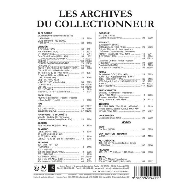 Archives du collectionneur ETAI CITROEN 2CV - ref. 15391
