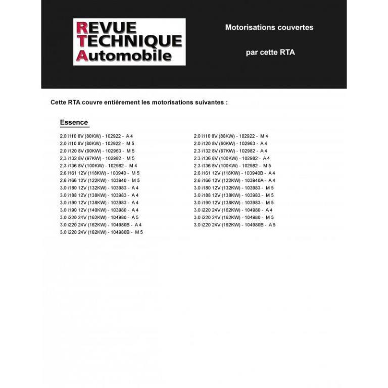 Revue technique auto (Rta) ETAI RTA 727.1 MERCEDES 200 A 300 E (85-92)-DIESEL 85-94 - ref. 16301