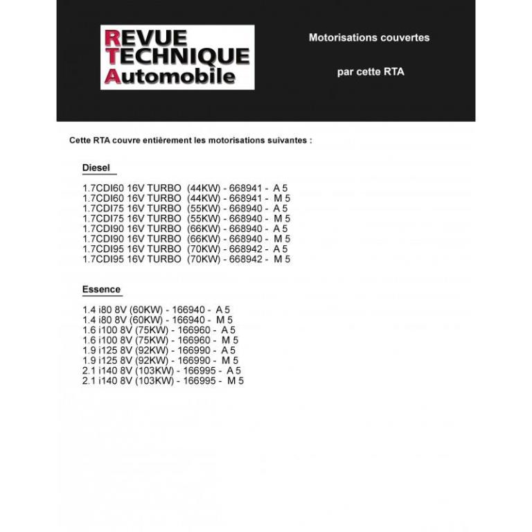 Revue technique auto (Rta) ETAI TAP 406.1 MERCEDES CLASSE A DEPUIS 10/97 - ref. 20200