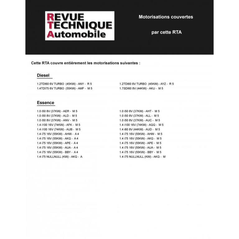 Revue technique auto (Rta) ETAI TAP N° 390 VW LUPO - ref. 20209