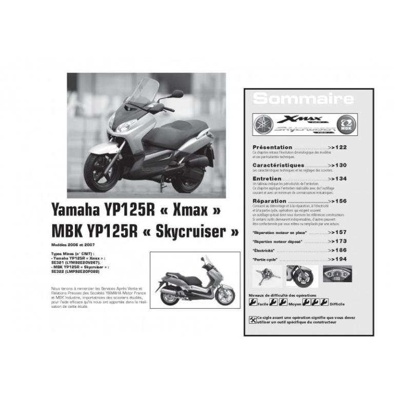 Revue technique moto ETAI RMT 144.1 YAMAHA XMAX - MBK SKYCRUISER YP125R et SUZUKI GSR600 (2006-2007) - ref. 21526
