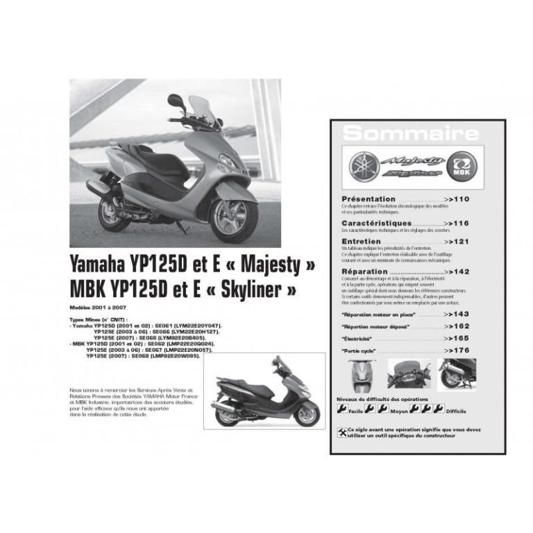 Revue technique moto ETAI RMT 145.1 BMW R1200 (2003 à 2007) et YAMAHA/MBK YP125 (2001 à 2007) - ref. 21527
