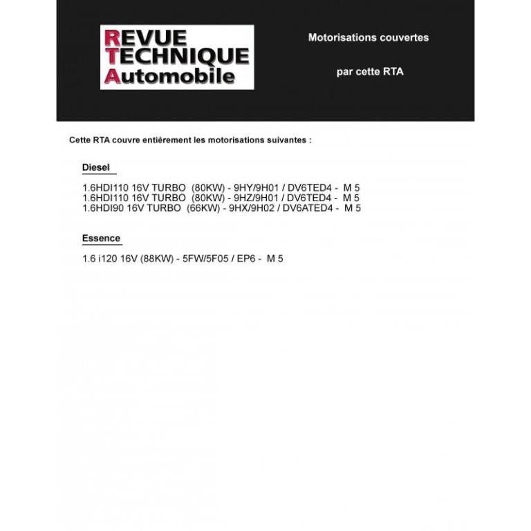 Revue technique auto (Rta) ETAI RTA B711.5 PEUGEOT 207 ES 1.6V/DIESEL 1.6 HDI - ref. 21799