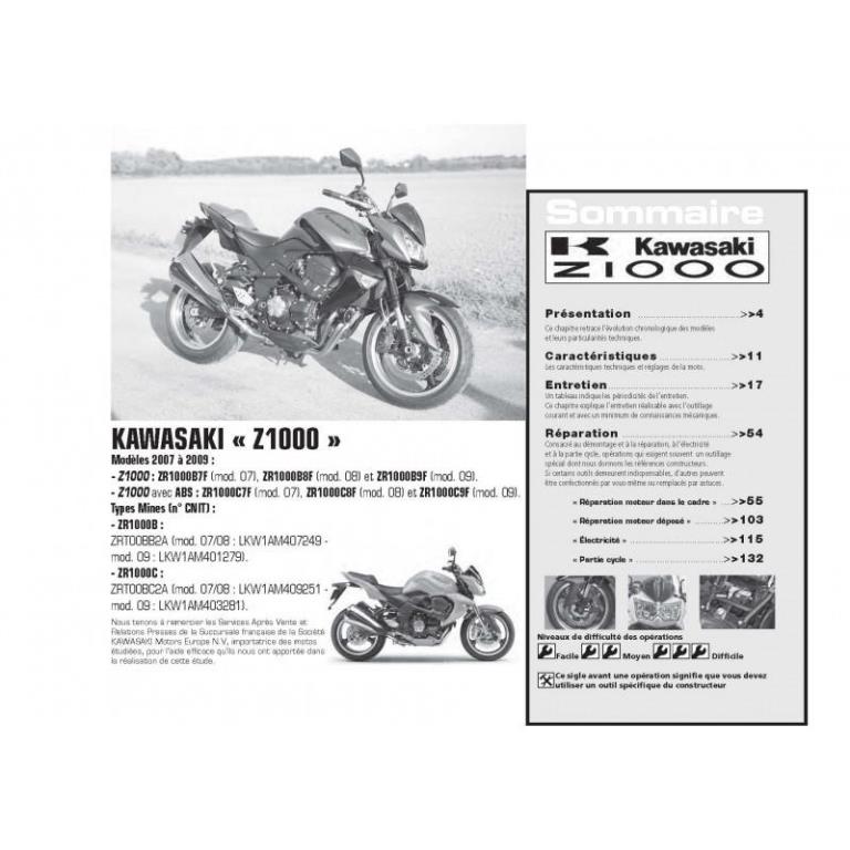 Revue technique moto ETAI RMT 155.1 KAWASAKI Z1000 (2007/09) et TRIUMPH STREET TRIPLE & DAYTONA (2006/10) - ref. 22476