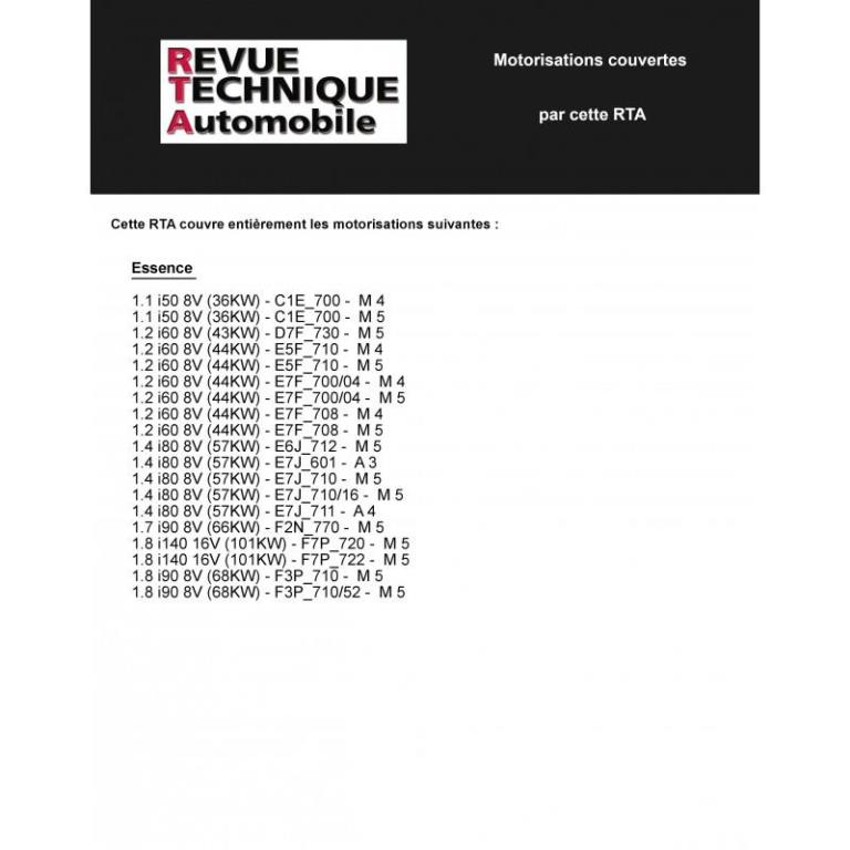 Revue technique auto (Rta) ETAI RTA 115.1 RENAULT CLIO ESSENCE ET DIESEL - ref. 22905