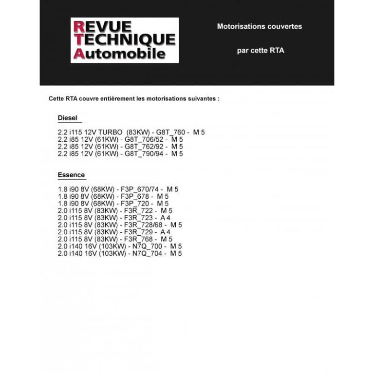 Revue technique auto (Rta) ETAI RTA 123.1 RENAULT LAGUNA PHASE 1 ET 2 ES/DIESEL - ref. 22913