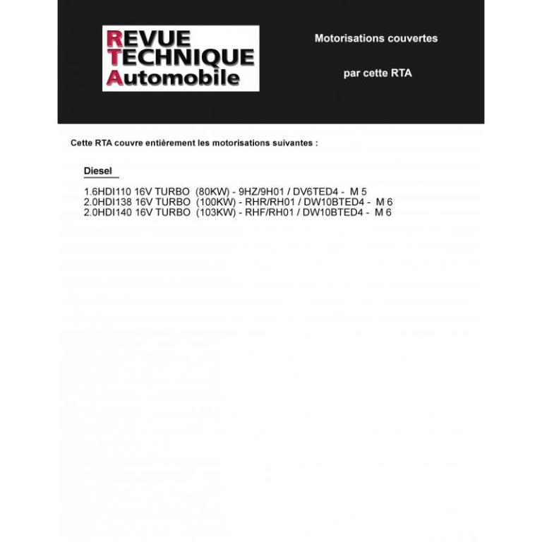 Revue technique auto (Rta) ETAI RTA B737 CITROEN C5 II 04/2008> 1.6/2.0 HDI - ref. 23150