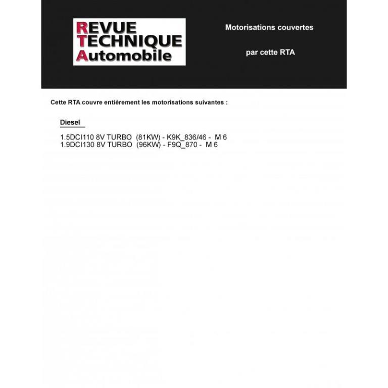 Revue technique auto (Rta) ETAI RTA B744 MEGANE III DEPUIS 11/2008 1.5/2.0 DCI - ref. 23157