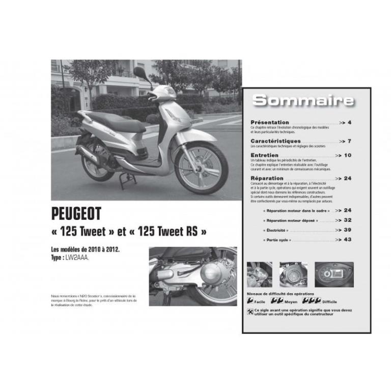 Revue technique moto ETAI RMT 164 PEUGEOT 125 TWEET (2010 à 2012) et YAMAHA FZ8 (2010 à 2012) - ref. 24291