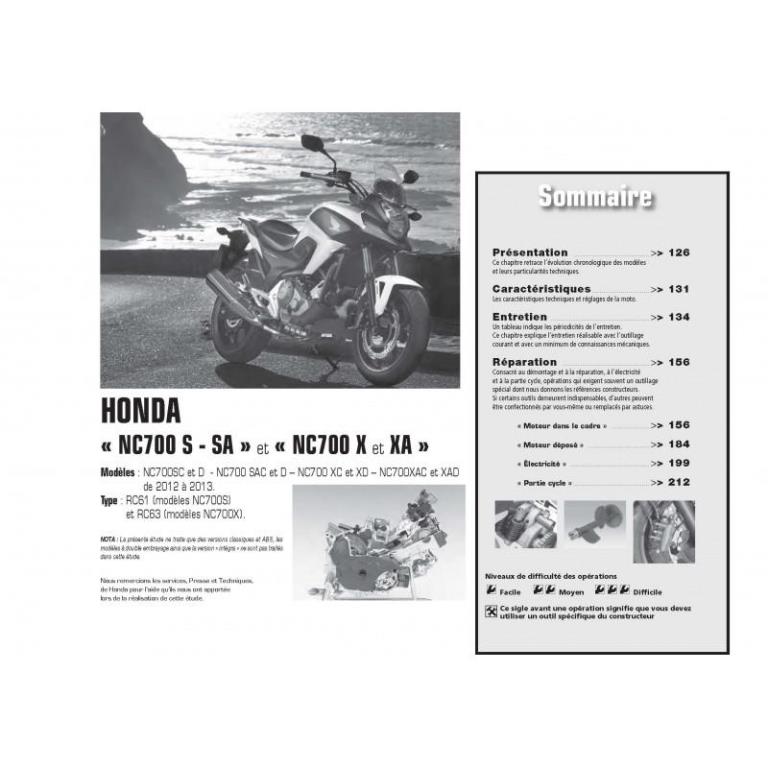 Revue technique moto ETAI RMT 169 YAMAHA X-MAX250 (MBK SKYCRUISER) (2010-2013) et HONDA NC700 (2012-2013) - ref. 24849