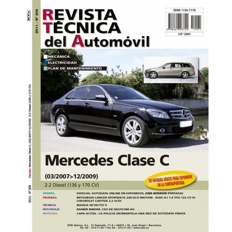 Revista Técnica del Automóvil ETAI Documentación técnica RTA 209 MERCEDES CLASSE C III (204) FASE 1 (2007 -2010) - Diesel - ref. 24967