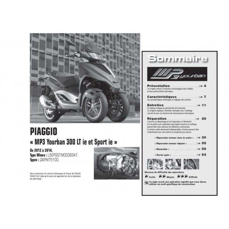 Revue technique moto ETAI RMT 175 PIAGGIO MP3 YOURBAN 300ie (2012 à 2014) et YAMAHA MT-07 (2014 et 2015) - ref. 25439