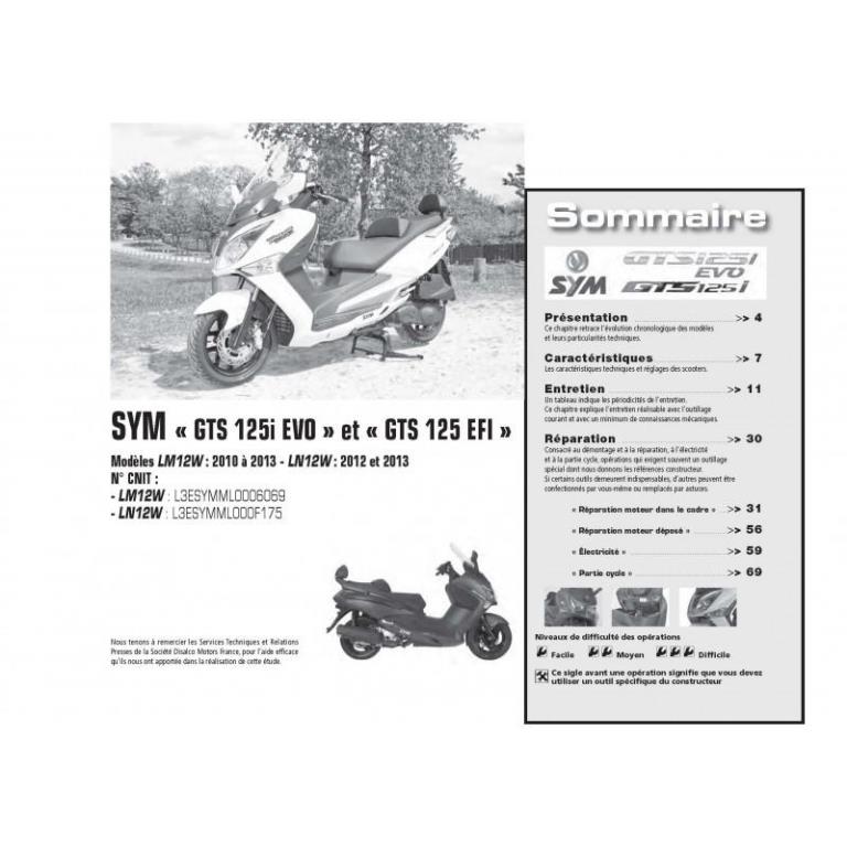 Revue technique moto ETAI RMT 173 TRIUMPH STREET TRIPLE (2013 à 2014) et SYM GTS 125 (2010 à 2013) - ref. 25452