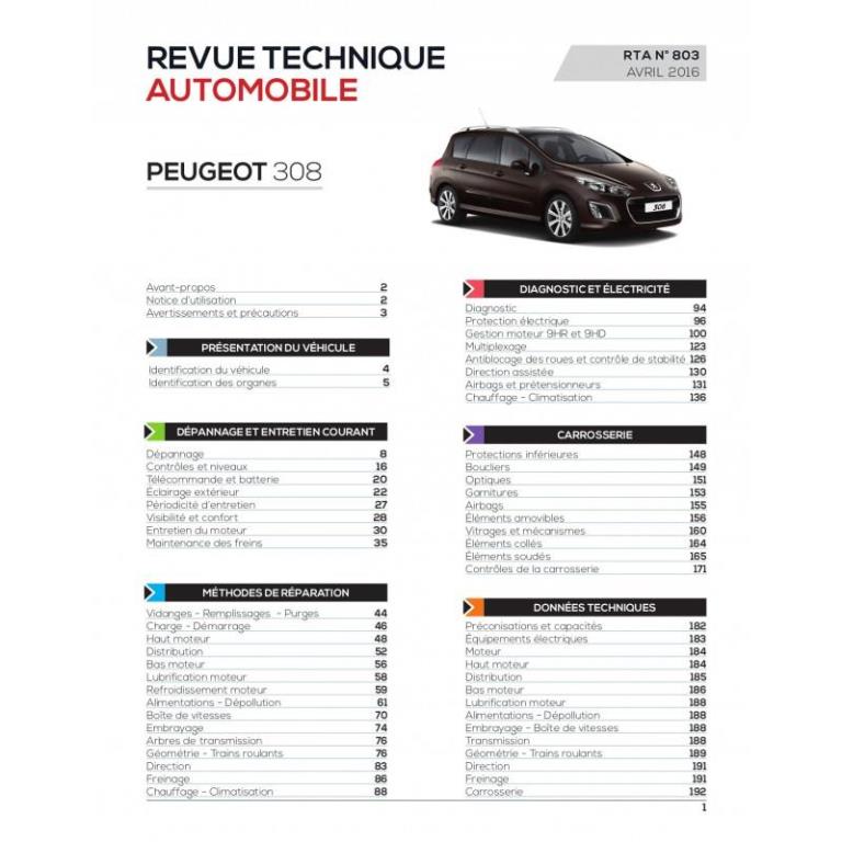 Revue technique auto (Rta) ETAI RTA 803 308 1 Ph.2 1.6 e-HDI 112-115ch - ref. 26217