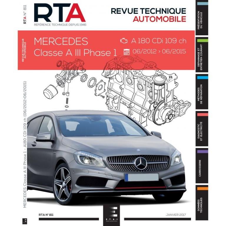 Revue technique auto (Rta) ETAI RTA 811 M CLASSE A III Ph.1 De 06/2012 à 06/2015 1.5 Cdi - ref. 26735