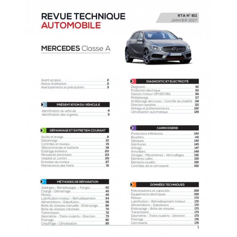 Revue technique auto (Rta) ETAI RTA 811 M CLASSE A III Ph.1 De 06/2012 à 06/2015 1.5 Cdi - ref. 26735