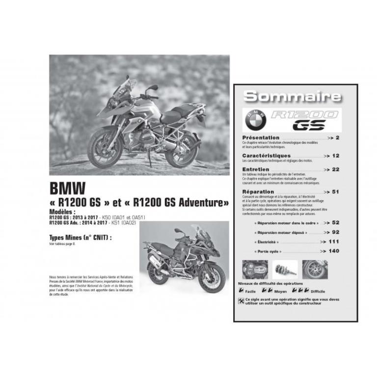 Revue technique moto ETAI RMT 186 BMW R1200 GS (2013 à 2017) - ref. 26750