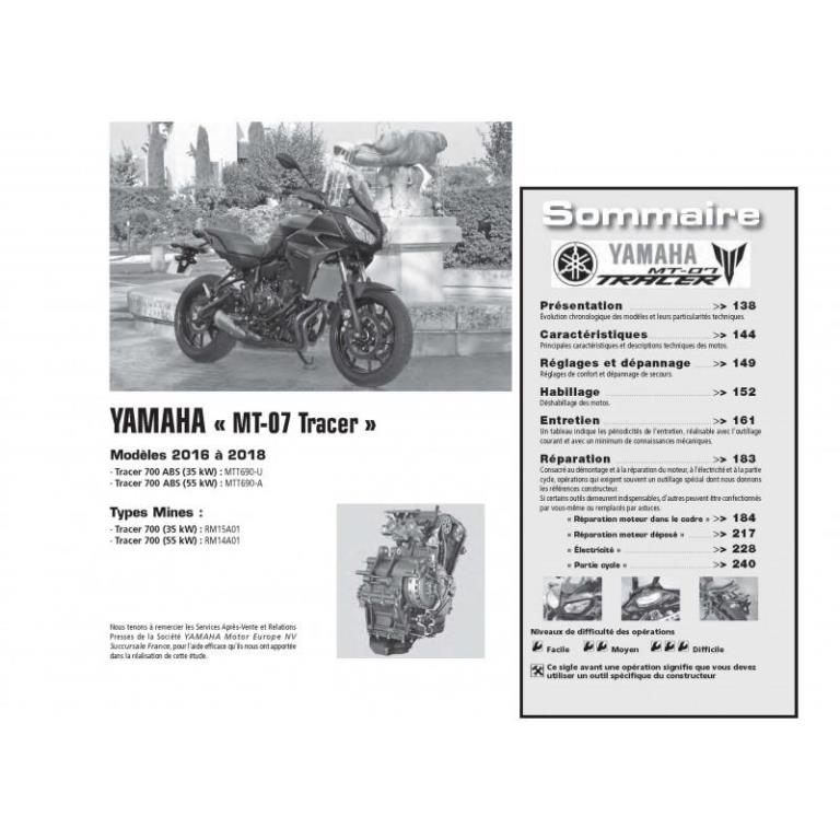 Revue technique moto ETAI RMT 191 KAWASAKI Z650 (2017 à 2019) et YAMAHA TRACER 700 (2016 à 2018) - ref. 27216