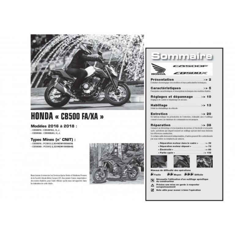 Revue technique moto ETAI RMT 193 KTM 125 DUKE (2017 à 2019) et HONDA CB500 FA - XA (2016 à 2018) - ref. 27804