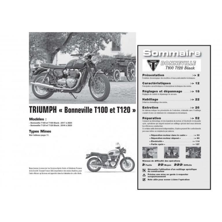 Revue technique moto ETAI RMT 195 TRIUMPH BONNEVILLE T100 et T 120 (2016 à 2020) - ref. 27806