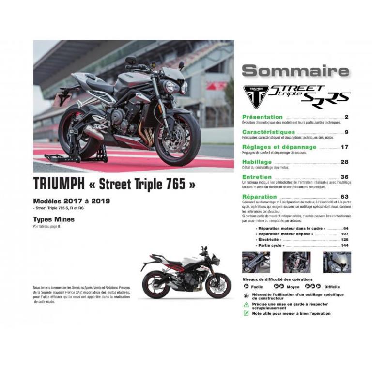 Revue technique moto ETAI RMT 197 TRIUMPH STREET TRIPLE (2017 à 2019) - ref. 28235