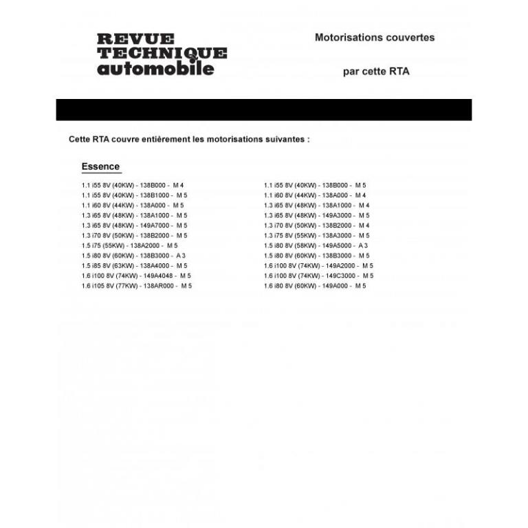 Revue technique auto (Rta) ETAI RTA 392.6 FIAT RITMO ET REGATA (78/90) - ref. 4901