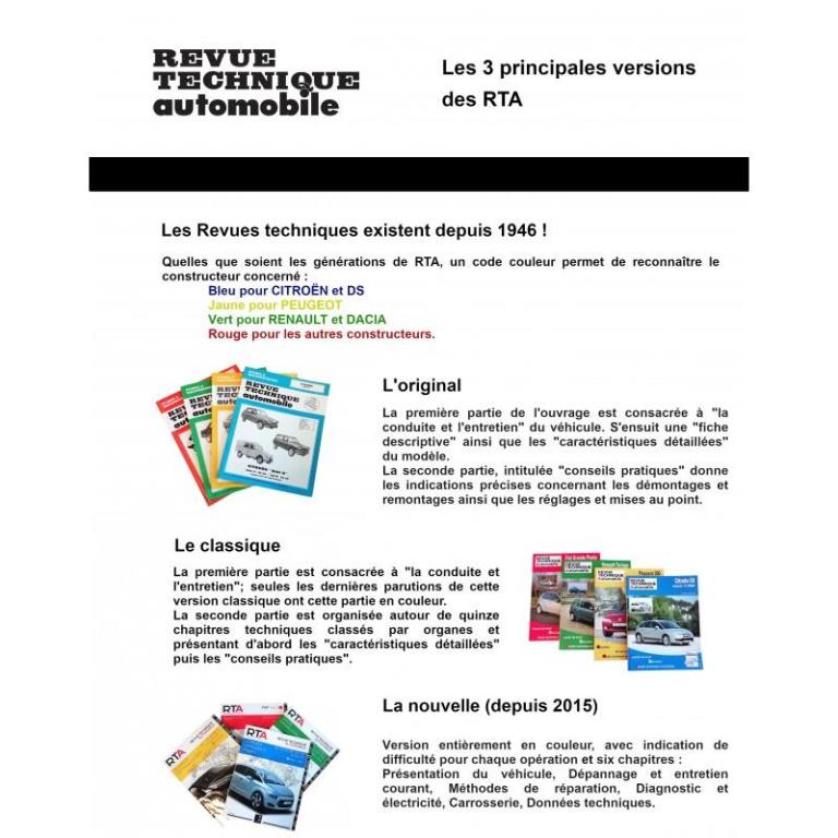Revue technique auto (Rta) ETAI RTA 465.4 MERCEDES 190 (82-94) ESSENCE ET DIESEL - ref. 4973