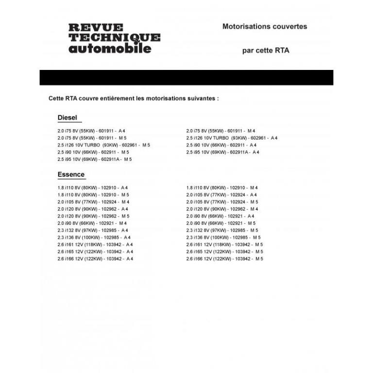 Revue technique auto (Rta) ETAI RTA 465.4 MERCEDES 190 (82-94) ESSENCE ET DIESEL - ref. 4973