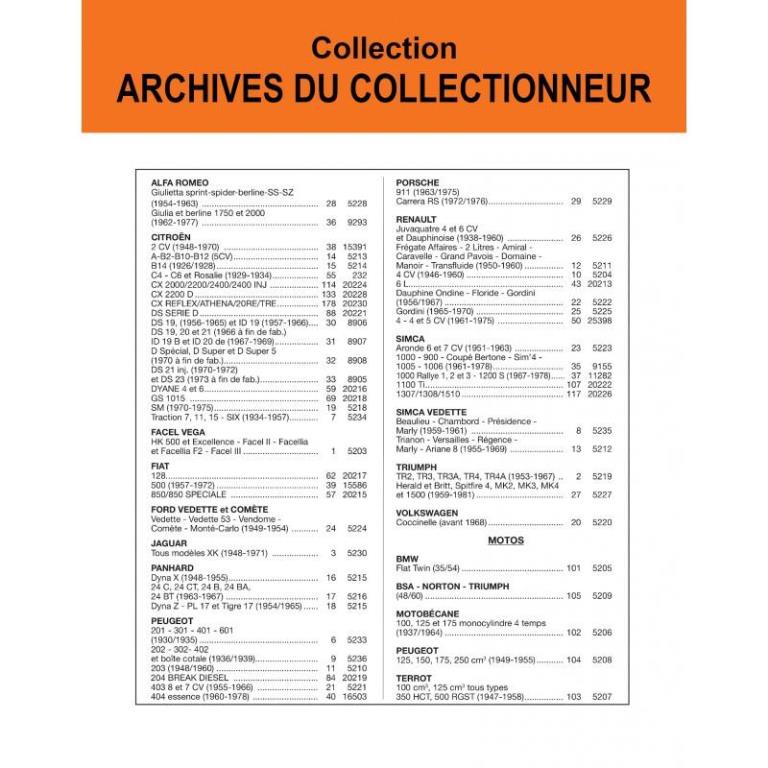 Archives du collectionneur ETAI CITROEN C4 - C6 ET ROSALIE  (1929/1934) N° 5 - ref. 5232